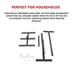 Wheelie Bin Compactor Manual Press Household Rubbish Trash Recycling Bins