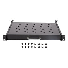 Sliding Rack Server Shelf 1U 19" 4 Post Mount – Adjustable 15" to 22" Rack Tray
