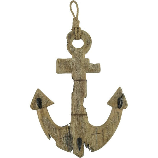 Handcrafted Anchor Wall Hanging w 3 Hooks 63cm