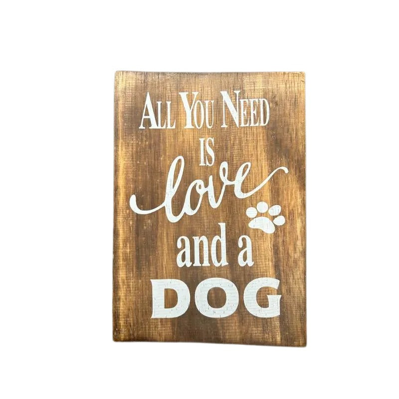 Love + Dog Handcrafted Wall Art 26cm