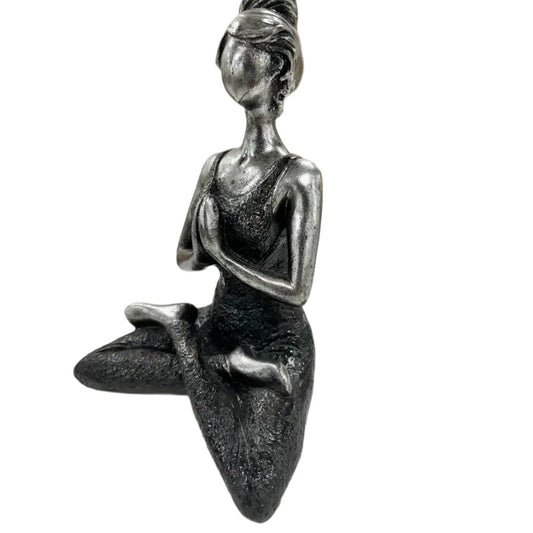 Handcrafted Yoga Lady In Black 23cm