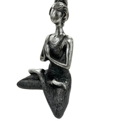 Handcrafted Yoga Lady In Black 23cm