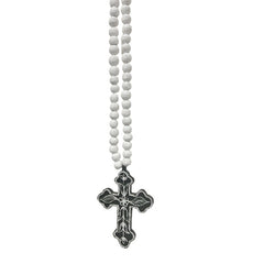 Handcrafted Cross With Beaded Necklace 65cm