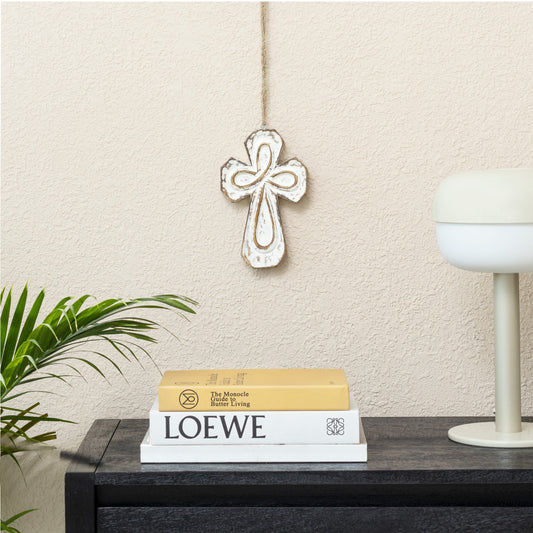 Handcrafted Angle Cross Wall Hanging 20cm