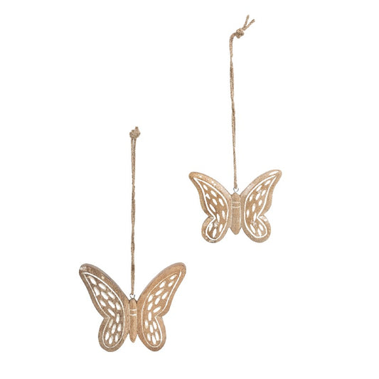 Set 2 Handcrafted Hanging Butterflies 18cm, 15cm