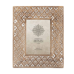Handcrafted 5x7in 'Diamond Flower' Photoframe 29cm