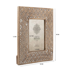Handcrafted 5x7in 'Diamond Flower' Photoframe 29cm