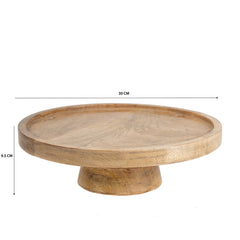 Handcrafted Mango Wood Classic Footed Cake Stand 30cm