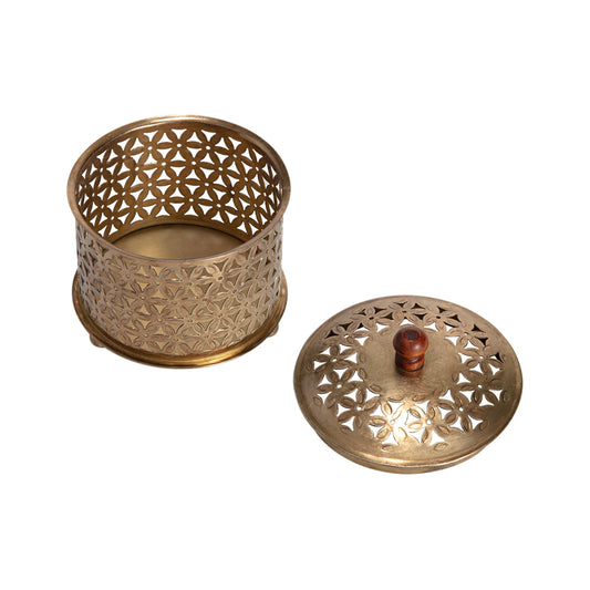 Handcrafted Round Punched Flower Box 12cm