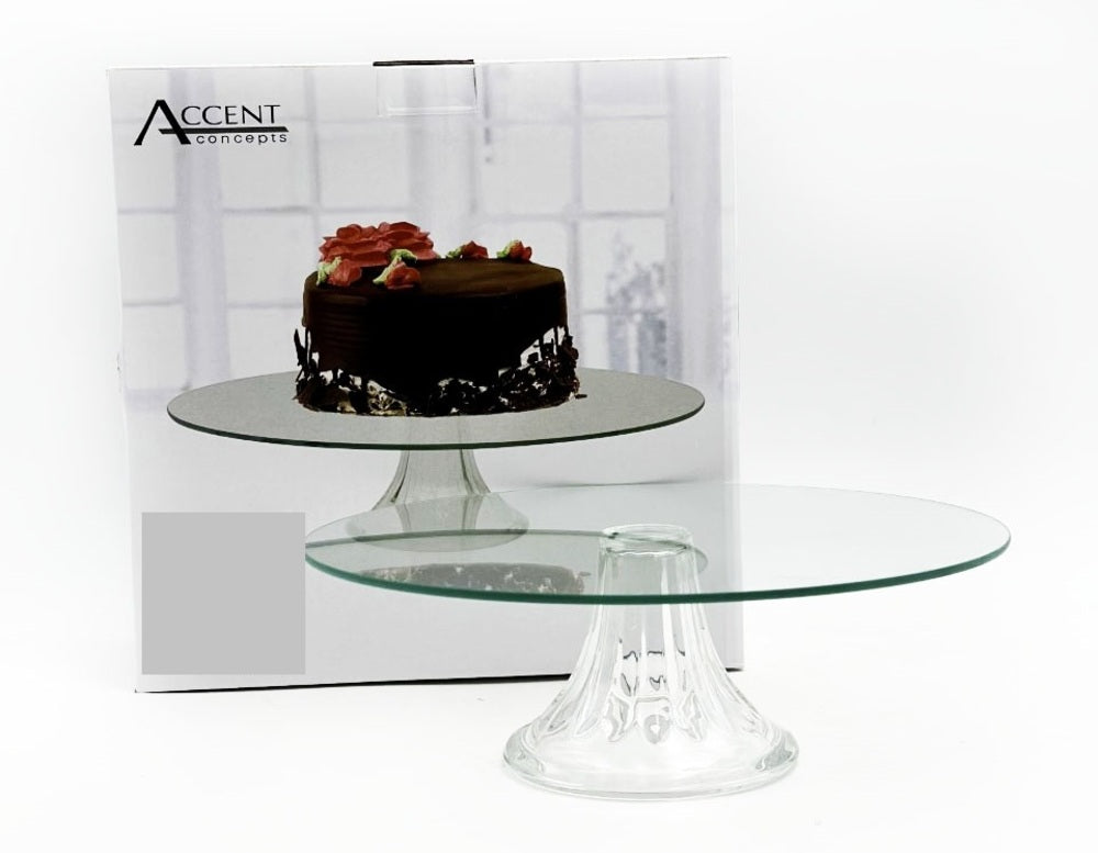 Glass Round Cake Stand 25cm