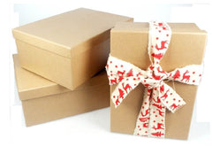 Set 18 Assorted Gift Boxes Natural Brown 43x16cm