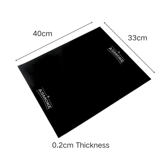 ASMOKE Premium Copper & Black BBQ Grill Mats (2-Pack) - Non-Stick PTFE Coating, Cooking Mats| Reusable and Easy to Clean