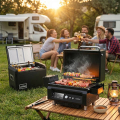 ASMOKE Essential Portable Wood Pellet Grill & Smart Smoker with 47L Premium Mini Fridge Bundle