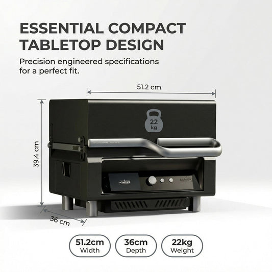 ASMOKE Essential Portable Wood Pellet Grill & 47L Mini Fridge Bundle + 5lb Apple Wood Pellets