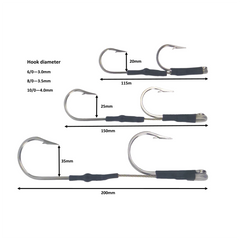 Swimerz Jigging & Trolling Hooks, Inline Double, 10/0, Qty 3