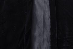 Large Velvet Curtains Black 600x230cm with 4m blockout+30 Hook, Pinch Pleat