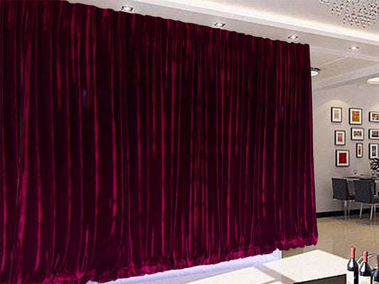 Large Thick Velvet Curtains 590x230cm with full liner 30 hooks Burgundy New