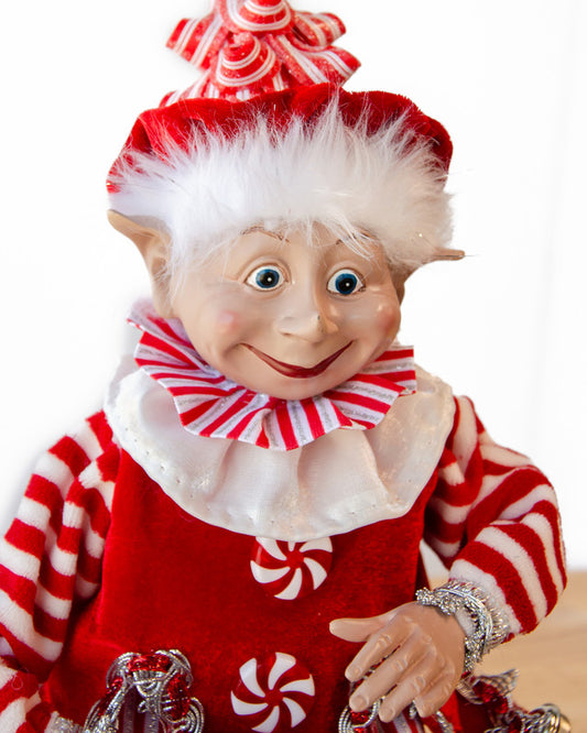 CHRISTMAS CANDY STRIPE BOY ELF RD/WH 65CM