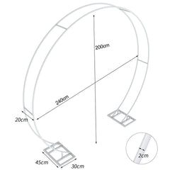 P&P Round Arch Backdrop Stand for Wedding Party Metal Pipe Frame Archway Decoration Indoor Outdoor Double Rails
