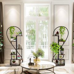 Fin Merge/Separate Metal Plant Stand Heart Shape Ladder Book Shelf For Indoor Garden