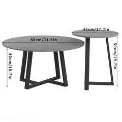 Set of 2 Grey Sintered Stone Tables