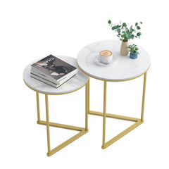 Set of 2 Sintered Stone Nesting End Tables