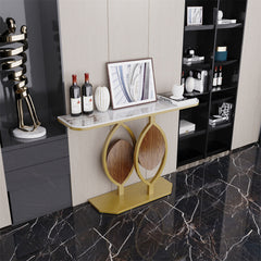 Noble and Elegant Sintered Stone Console Table Hallway Table with Strong Metal Frame