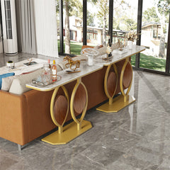 Noble and Elegant Sintered Stone Console Table Hallway Table with Strong Metal Frame