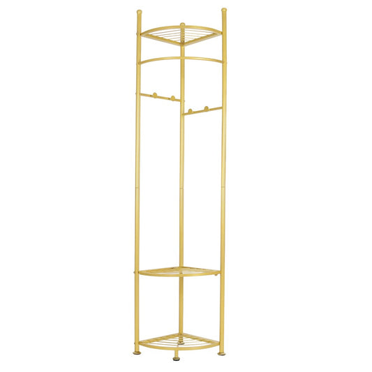 Fin Heavy Duty Clothes Stand Space-Saving Corner Coat Hat Shoes Rack Bedroom