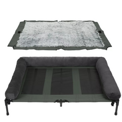 P&P Brown Pet Cot with Bolster Support and Breathable Mesh Design for Dogs to Lounge