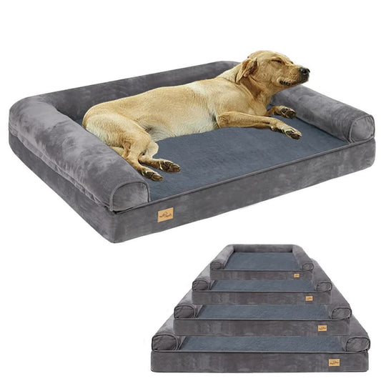Medium Orthopedic Dog Bed with Bolster Comfort Mattress