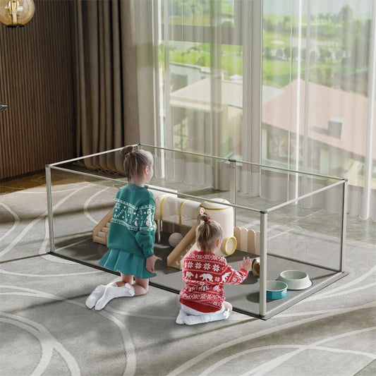 Large Acrylic Dog Playpen Fence Clear Pet Fertility Cage Fence Enclosure Playgroup
