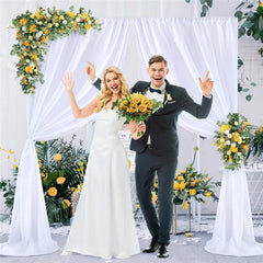 Large 3×3 m White Wedding Backdrop Curtains for Baby Shower and Birthday Decor