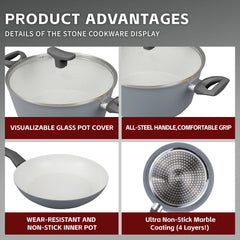8 Pcs Clevinger Non-Stick Cookware Set