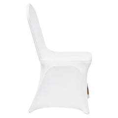 Stretch Spandex Folding Chair Covers, Universal Fitted Arched Front Cover, Removable Washable Protective Slipcovers, for Wedding, Holiday, Banquet, Party, Celebration, Dining (100PCS White)