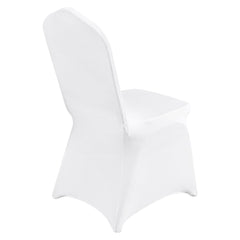 Stretch Spandex Folding Chair Covers, Universal Fitted Arched Front Cover, Removable Washable Protective Slipcovers, for Wedding, Holiday, Banquet, Party, Celebration, Dining (100PCS White)