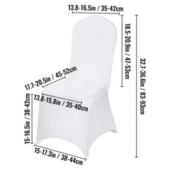 Stretch Spandex Folding Chair Covers, Universal Fitted Chair Cover, Removable Washable Protective Slipcovers, for Wedding, Holiday, Banquet, Party, Celebration, Dining (100PCS White)