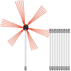 Chimney Sweep Kit 33FT Chimney Cleaning Kit Nylon Sooteater Chimney Cleaning Kit Flexible Brush Head Chimney Sweeping Kit Easy Connecting Chimney Brush With 10 White Rods