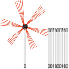 Chimney Sweep Kit 33FT Chimney Cleaning Kit Nylon Sooteater Chimney Cleaning Kit Flexible Brush Head Chimney Sweeping Kit Easy Connecting Chimney Brush With 10 White Rods
