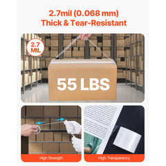 Packing Tape 6 Rolls 25 Yards Clear Shipping Tape with Dispenser 2.7 Mil