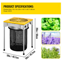 Automatic Bud Trimmer, 18" Electric Trimmer, Stainless Steel Leaf Bud Automatic Hydroponic with High-Speed Blade Trim, Three Speed Strong Durable Bud Trimmer Leaves Fall into Included Bag