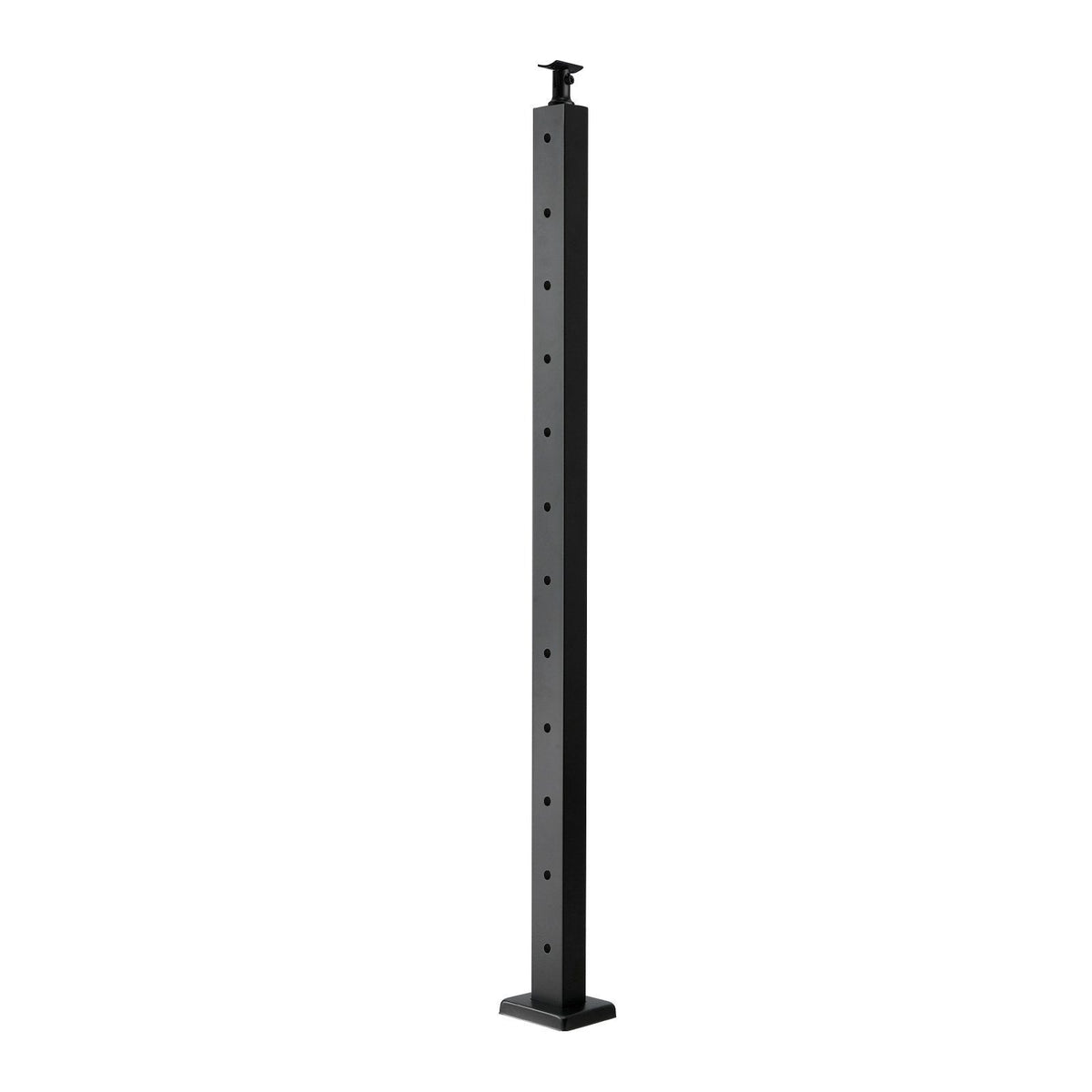 Cable Railing Post, 106.7x5x5cm Level Deck Stair Posts, 1-Pack Stainless Steel Cable Handrail Post, Pre-Drilled Pickets with Mounting Bracket Stair Railing Kit, Black, 1JZLGZXHS106AWJO6001V0