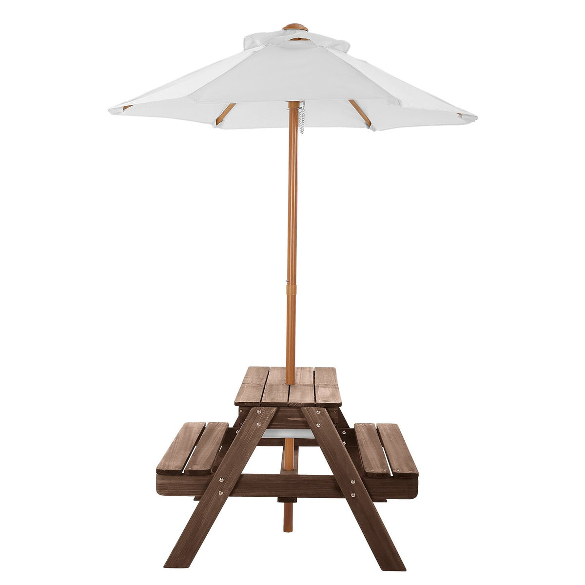Picnic Table Wooden Tables and Bench Set Umbrella Garden Indoor Outdoor