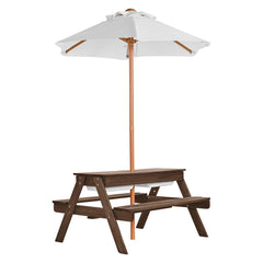 Picnic Table Wooden Tables and Bench Set Umbrella Garden Indoor Outdoor
