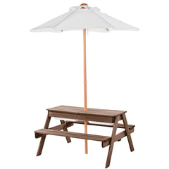 Picnic Table Wooden Tables and Bench Set Umbrella Garden Indoor Outdoor