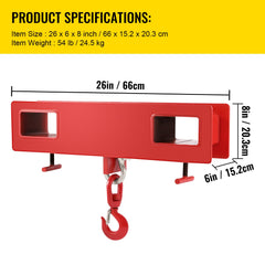 Forklift Lifting Hook 6000 LBS Capacity Forklift Lifting Hoist Swivel Hook Mobile Crane Forklift Attachments