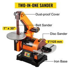 Belt Sander 300W Grinder Sander 1 x 30 Inch Electric Belt & Disc Sander 2950 RPM Variable Speed (300W)