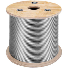 1/8 Stainless Steel Cable Railing 500ft, Wire Rope 316 Marine Grade, Braided Aircraft Cable 7x7 Strands Construction for Deck Rail Balusters Stair Handrail Porch Fence