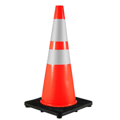 6Pack 36" Traffic Cones, Safety Road Parking Cone with Black Weighted Base, PVC Orange Traffic Safety Cones, Hazard Cones Reflective Collars for Construction Traffic Parking