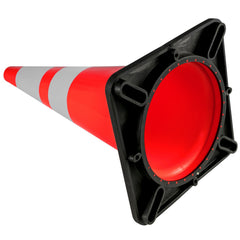 6Pack 36" Traffic Cones, Safety Road Parking Cone with Black Weighted Base, PVC Orange Traffic Safety Cones, Hazard Cones Reflective Collars for Construction Traffic Parking
